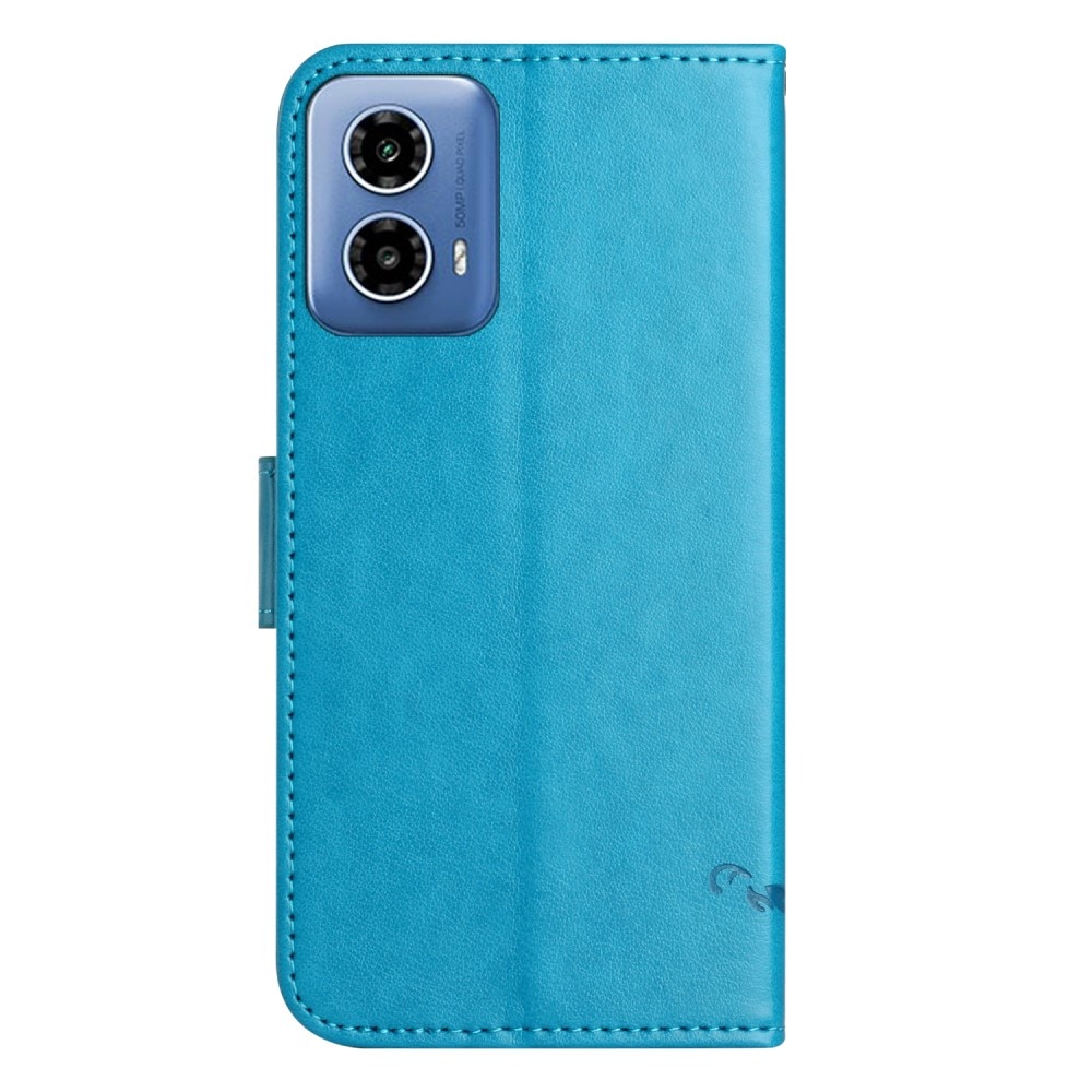 Motorola Moto G35 Handyhülle mit Schmetterlingsmuster, Blau