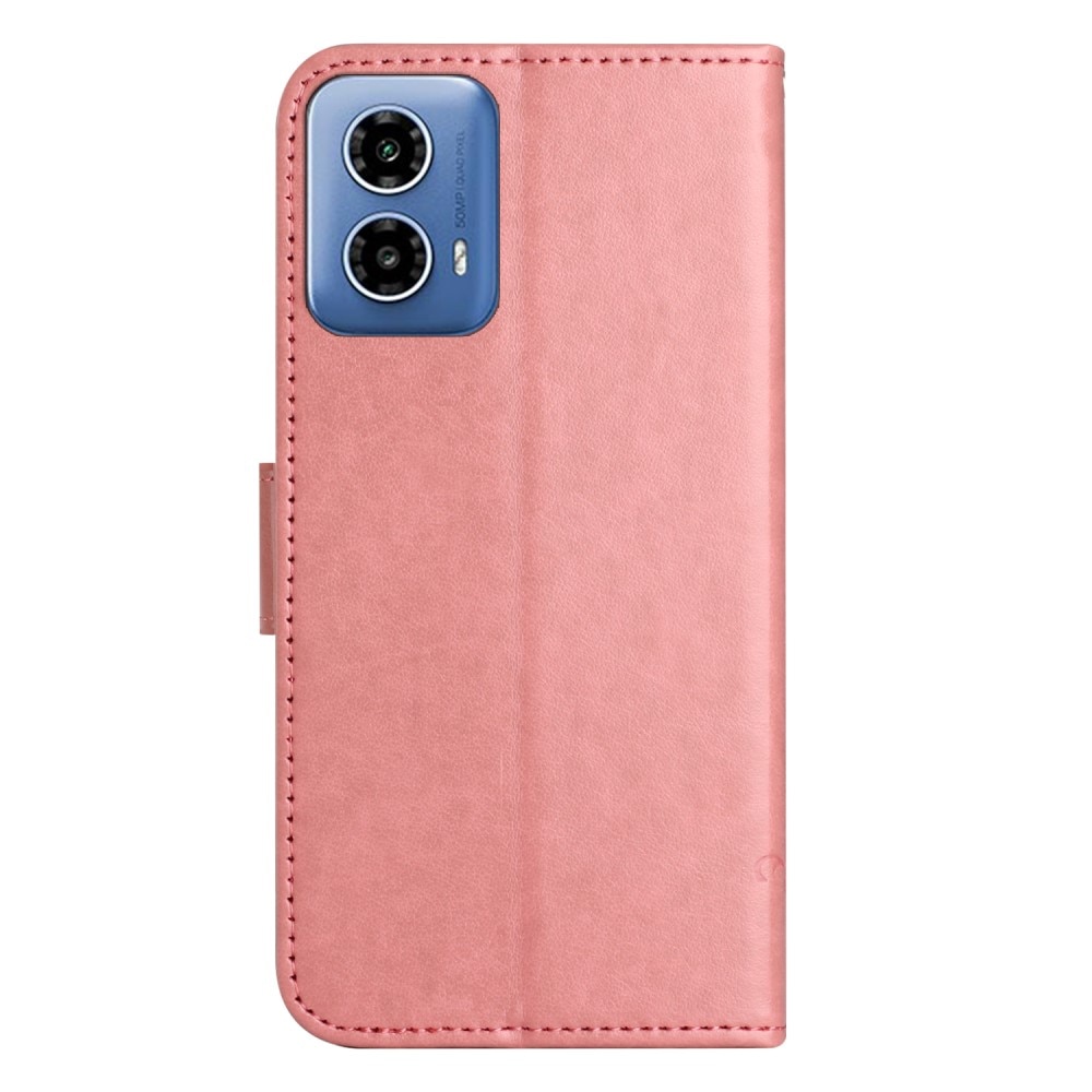 Motorola Moto G35 Handyhülle mit Schmetterlingsmuster, rosa