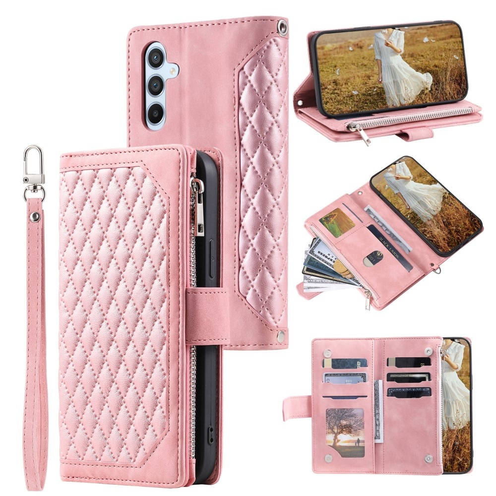 Samsung Galaxy S25 Plus Brieftasche Hülle Quilted Rosa