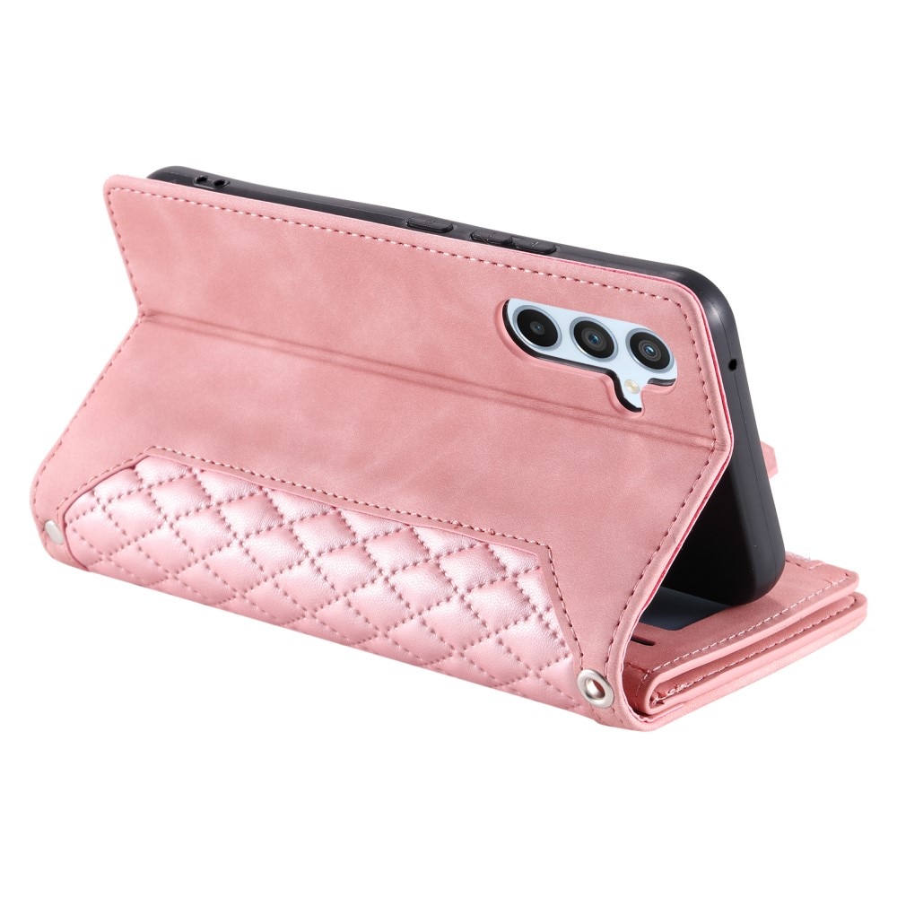 Samsung Galaxy S25 Plus Brieftasche Hülle Quilted Rosa