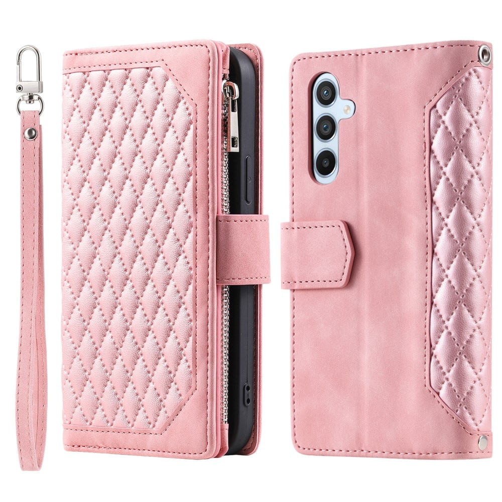 Samsung Galaxy S25 Plus Brieftasche Hülle Quilted Rosa