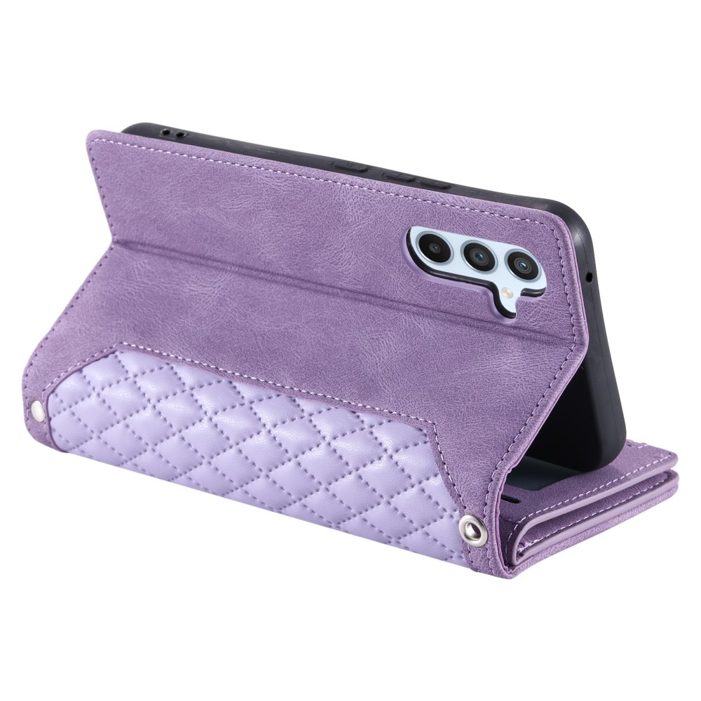 Samsung Galaxy S25 Brieftasche Hülle Quilted Lila