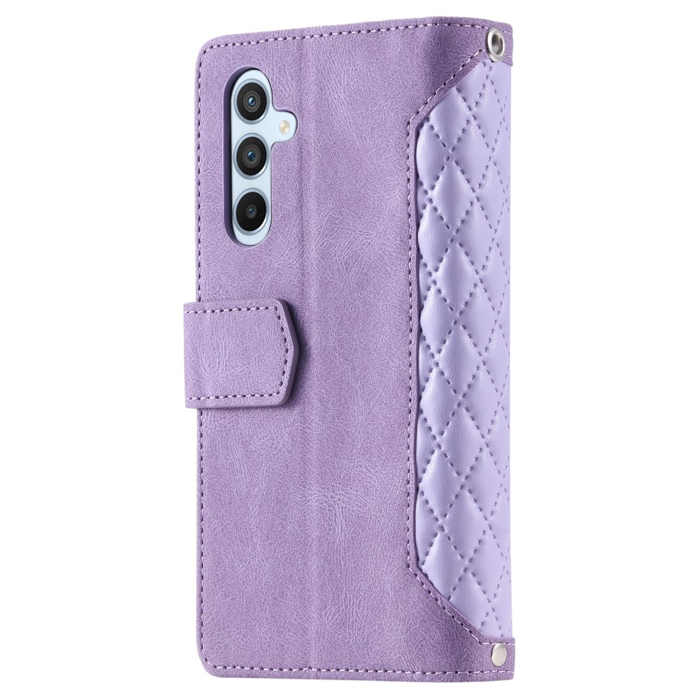 Samsung Galaxy S25 Brieftasche Hülle Quilted Lila