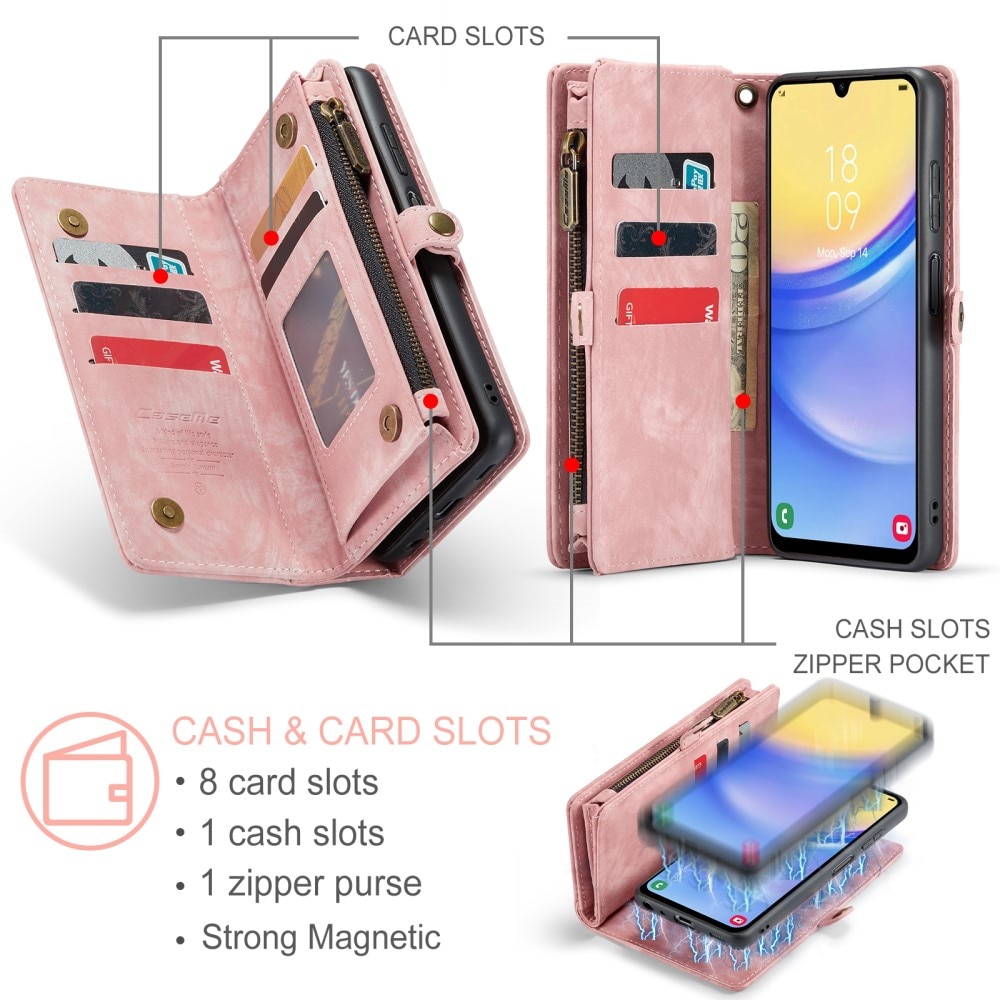 Multi-slot Portemonnaie-Hülle Samsung Galaxy A16 rosa