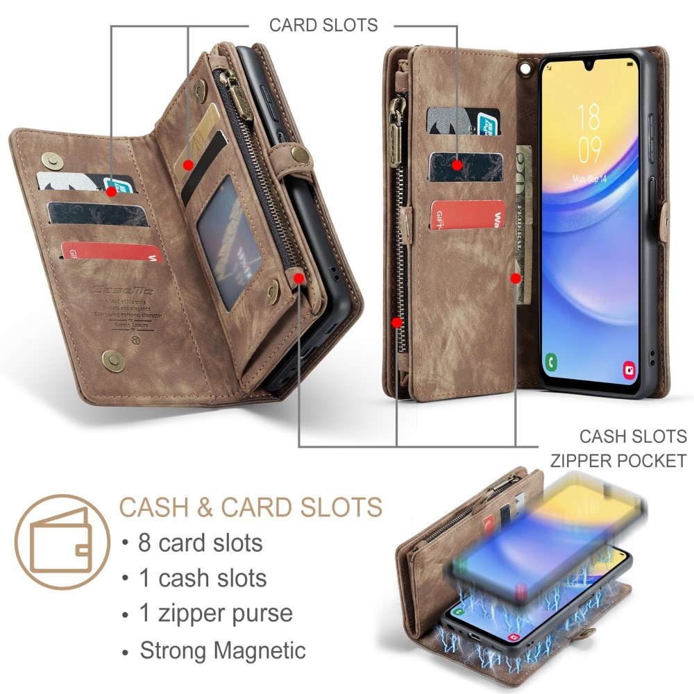 Multi-slot Portemonnaie-Hülle Samsung Galaxy A16 Braun