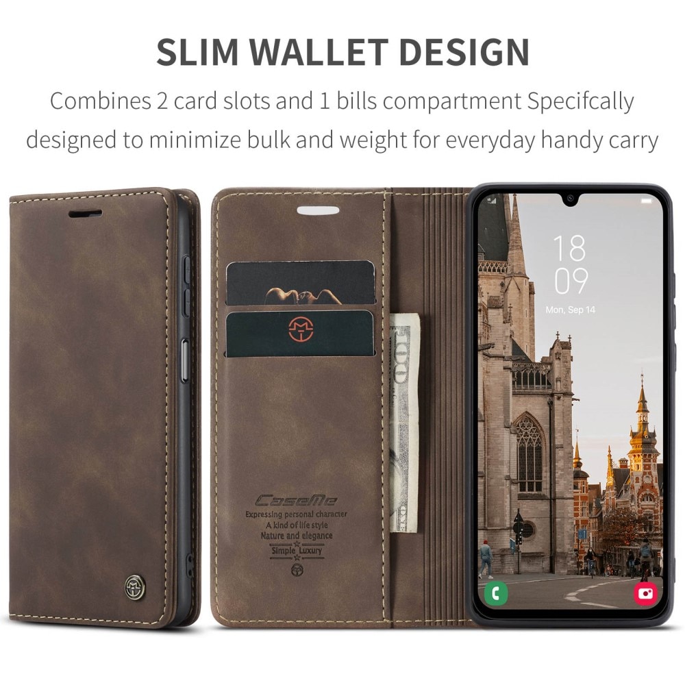 Slim Portemonnaie-Hülle Samsung Galaxy A16 Braun