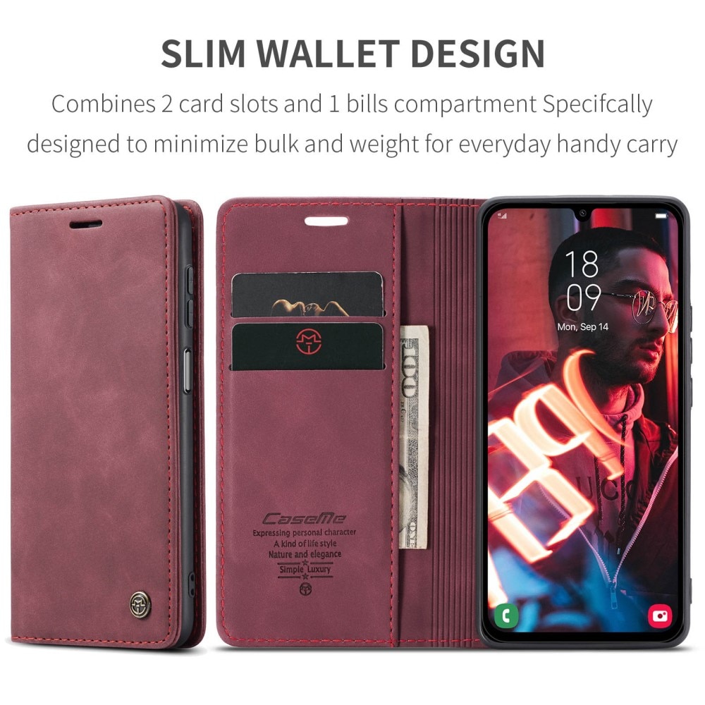 Slim Portemonnaie-Hülle Samsung Galaxy A16 Rot