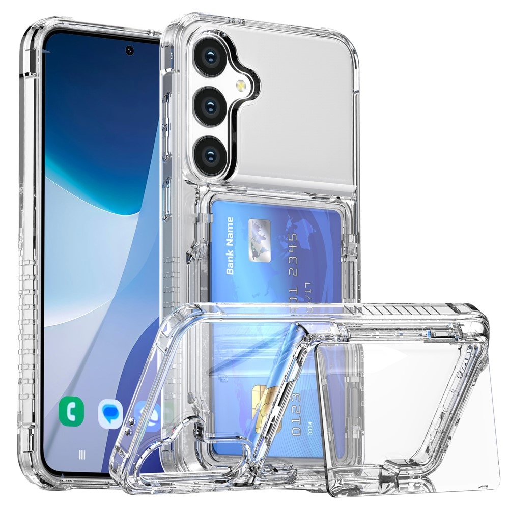 Hybrid-Hülle mit Kartenhalter und Kickstand Samsung Galaxy S25 transparent