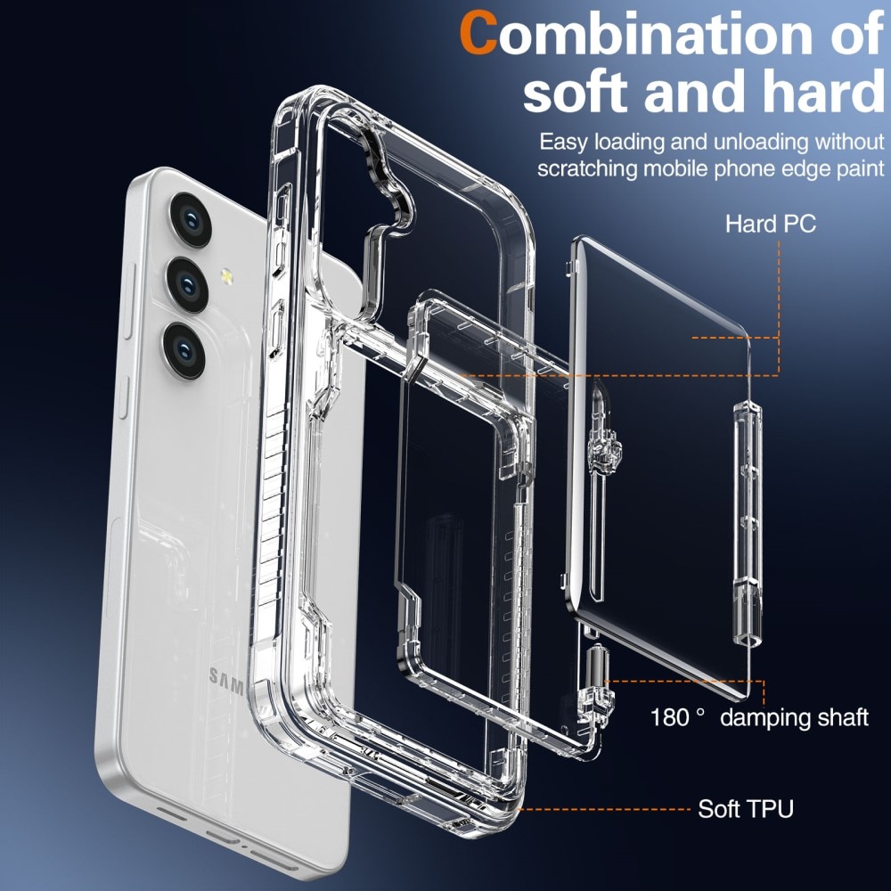 Hybrid-Hülle mit Kartenhalter und Kickstand Samsung Galaxy S25 transparent