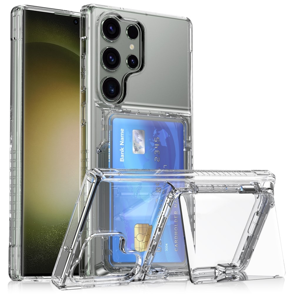 Hybrid-Hülle mit Kartenhalter und Kickstand Samsung Galaxy S25 Ultra transparent