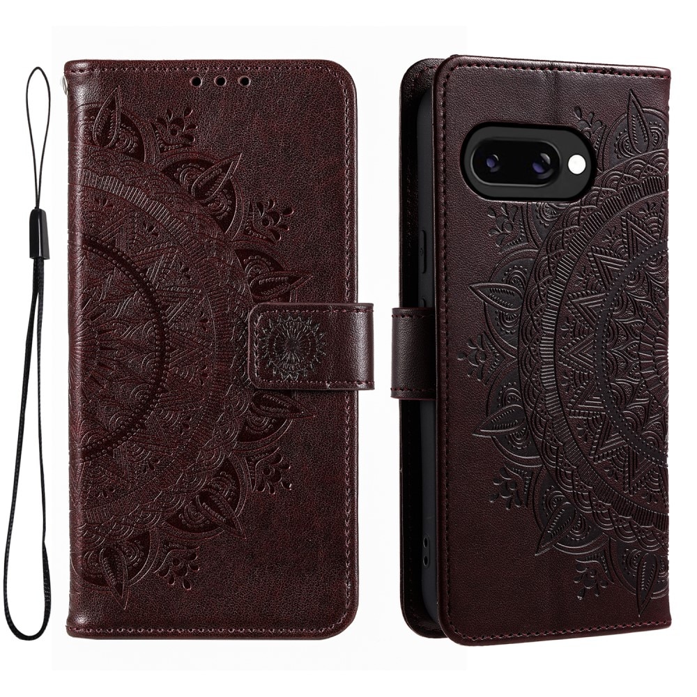 Google Pixel 9a Handytasche Mandala Braun