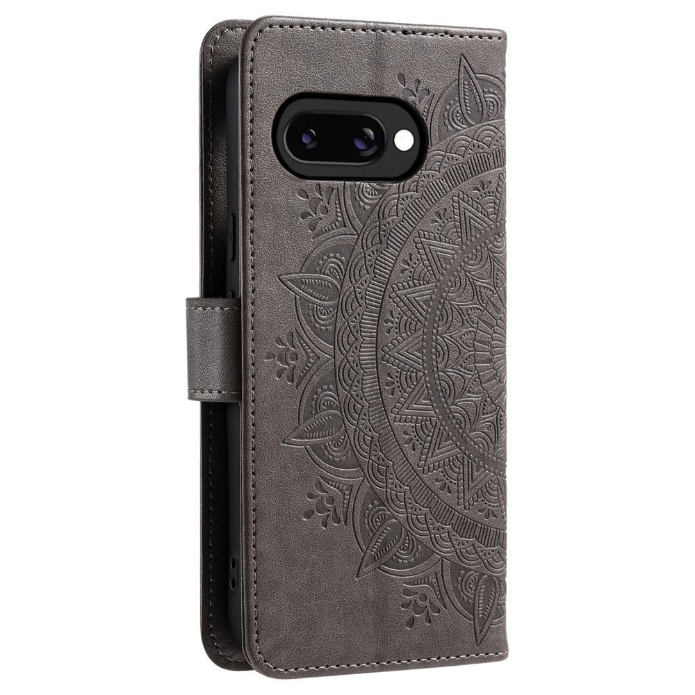 Google Pixel 9a Handytasche Mandala Grau