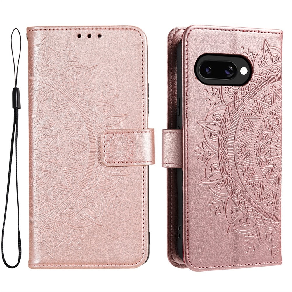 Google Pixel 9a Handytasche Mandala Roségold