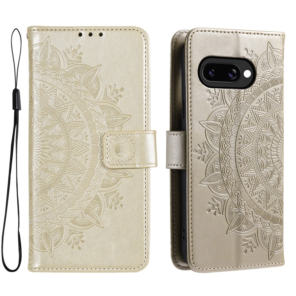 Google Pixel 9a Handytasche Mandala Gold