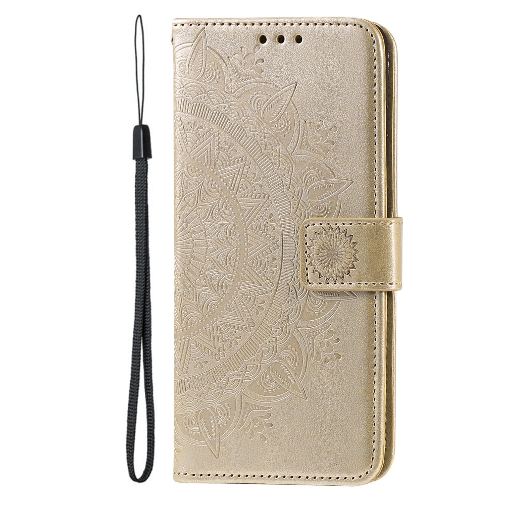 Google Pixel 9a Handytasche Mandala Gold