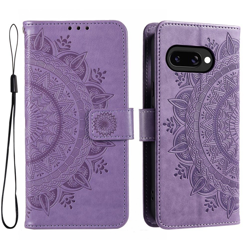 Google Pixel 9a Handytasche Mandala Lila