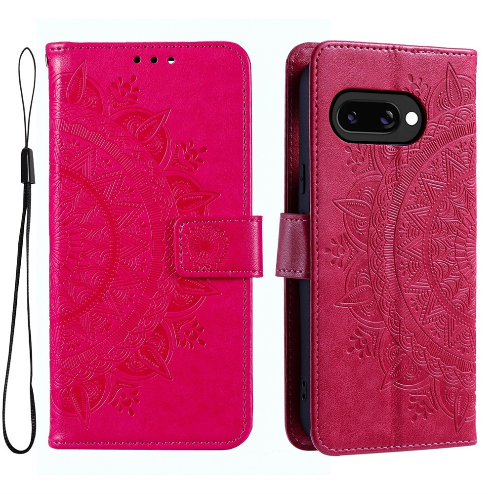 Google Pixel 9a Handytasche Mandala Cerise