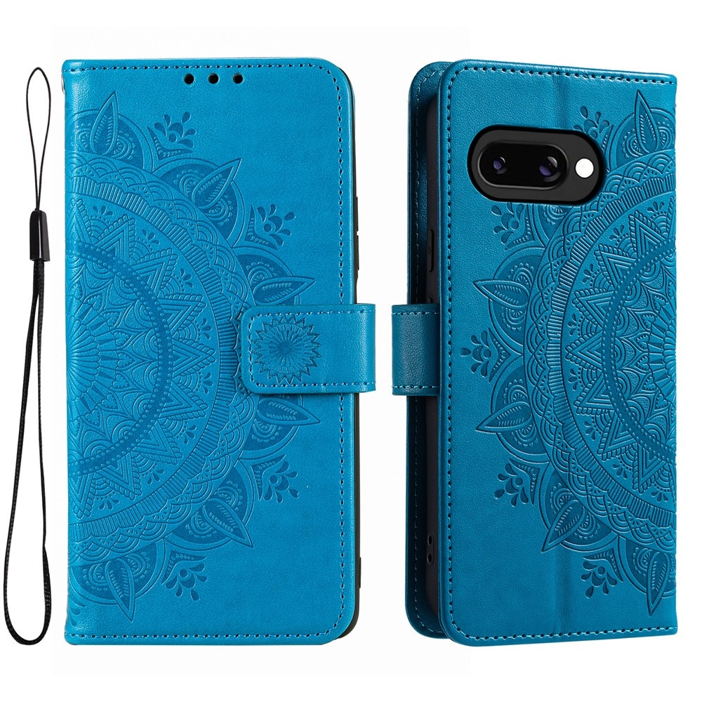 Google Pixel 9a Handytasche Mandala Blau