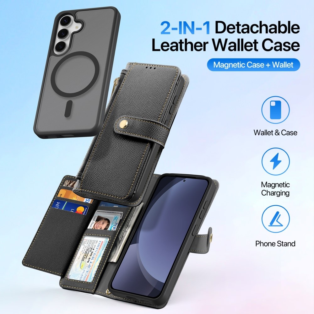 Lawa Series Magnetic Wallet Case Samsung Galaxy S25 - Black