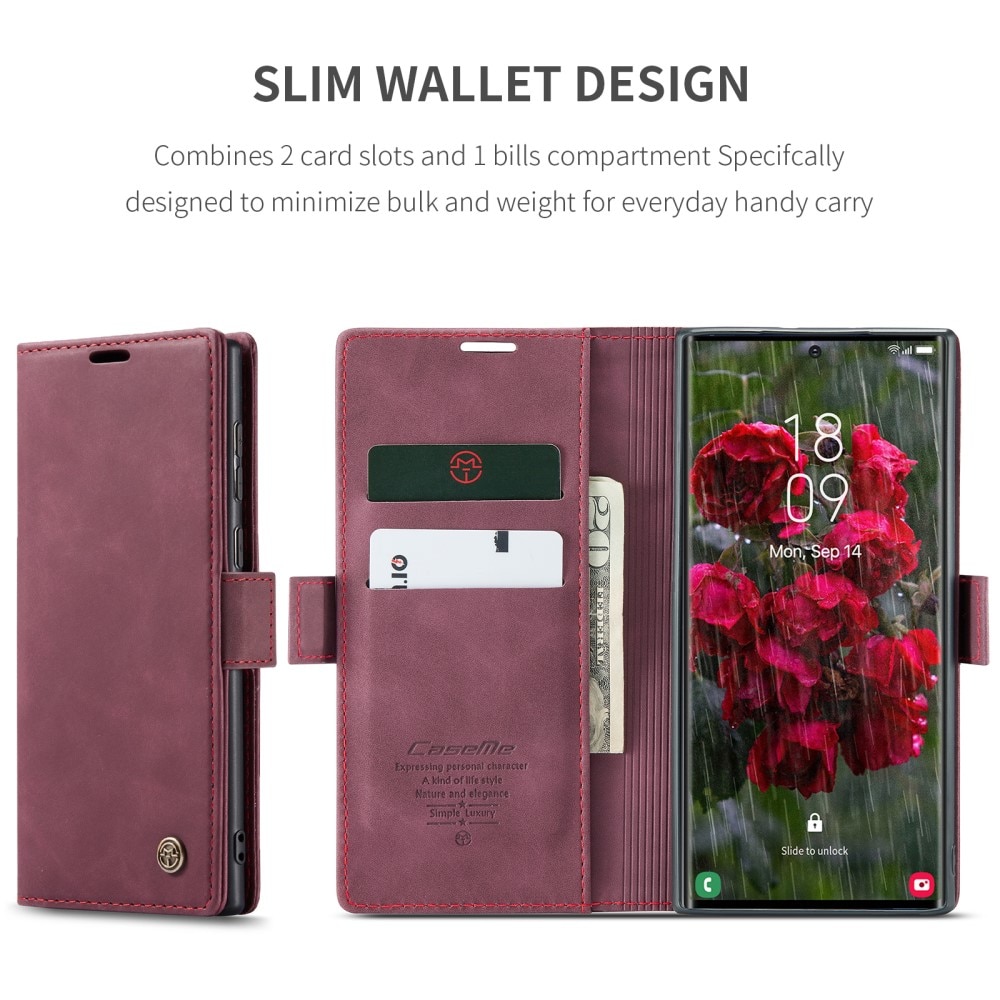 Slim Portemonnaie-Hülle Samsung Galaxy S25 Ultra Rot