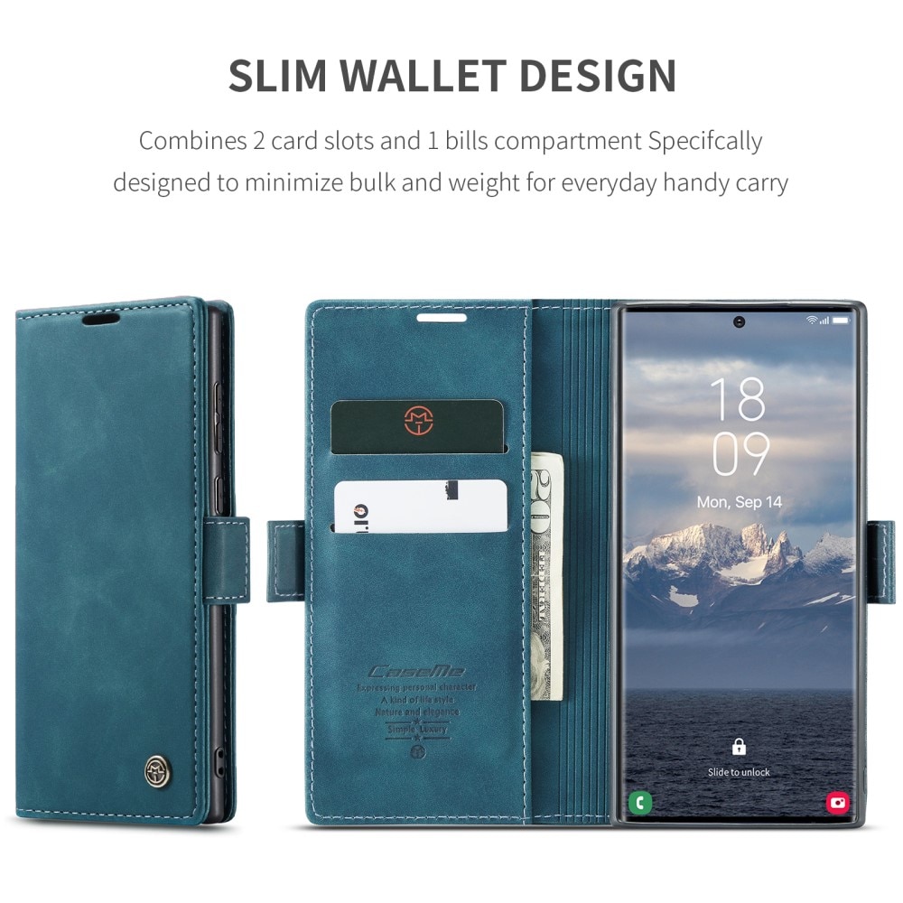 Slim Portemonnaie-Hülle Samsung Galaxy S25 Ultra Blau