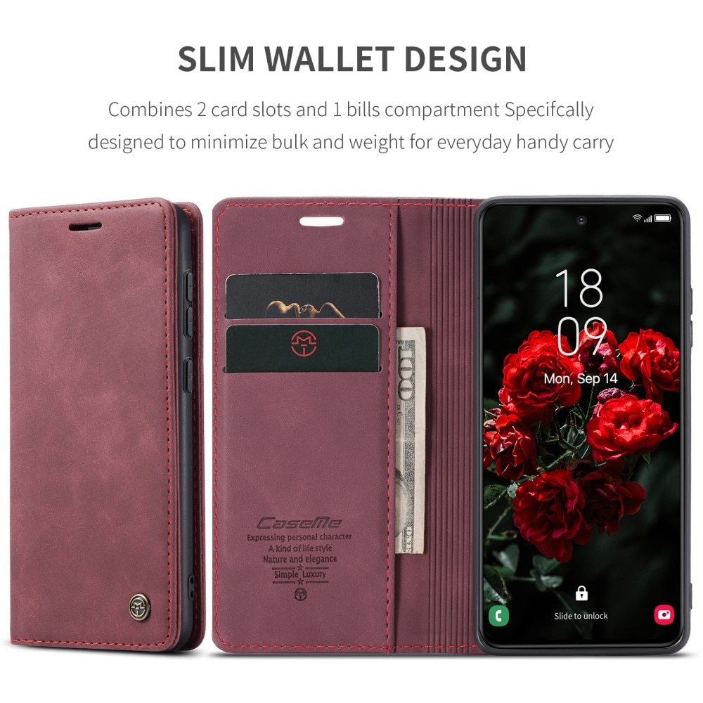 Slim Portemonnaie-Hülle Samsung Galaxy S25 Rot