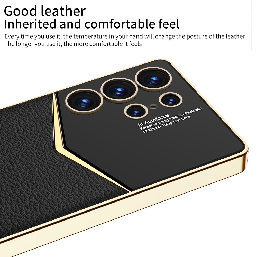 Samsung Galaxy S25 Ultra Elegant Leather Hybrid Case Black