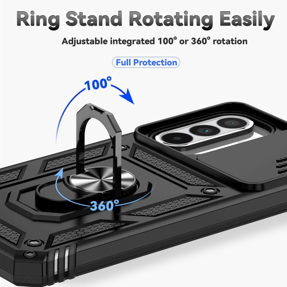 Samsung Galaxy A36 Hybrid-Hülle Ring + Kameraschutz Schwarz