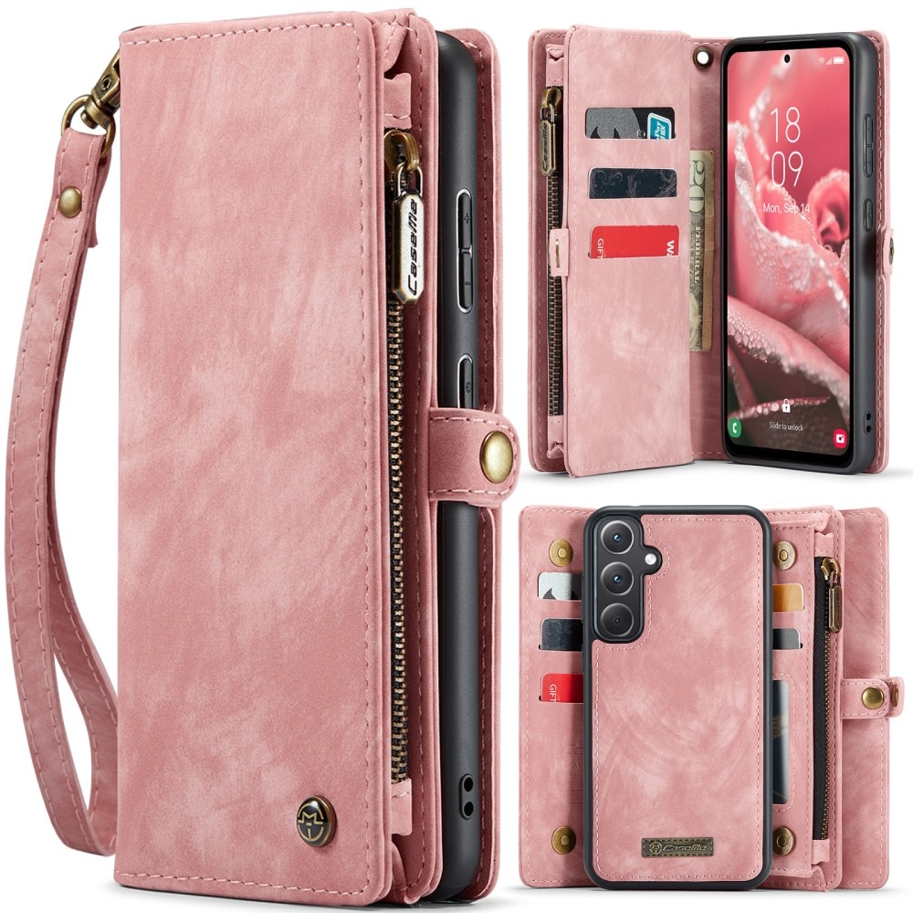 Multi-slot Portemonnaie-Hülle Samsung Galaxy A36 rosa