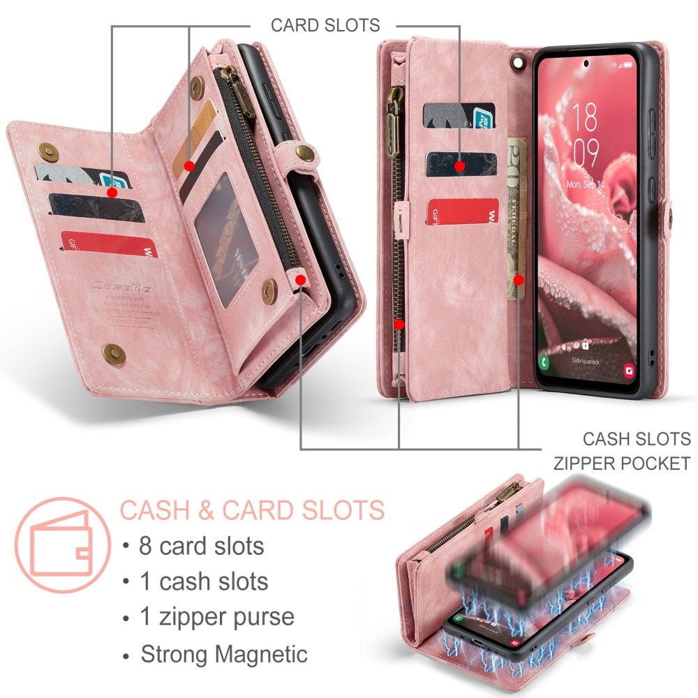 Multi-slot Portemonnaie-Hülle Samsung Galaxy A36 rosa