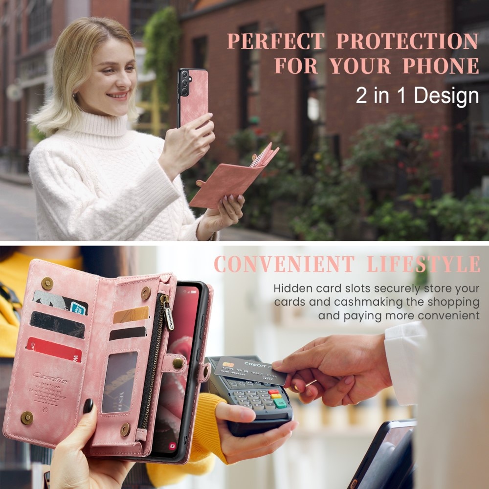 Multi-slot Portemonnaie-Hülle Samsung Galaxy A36 rosa