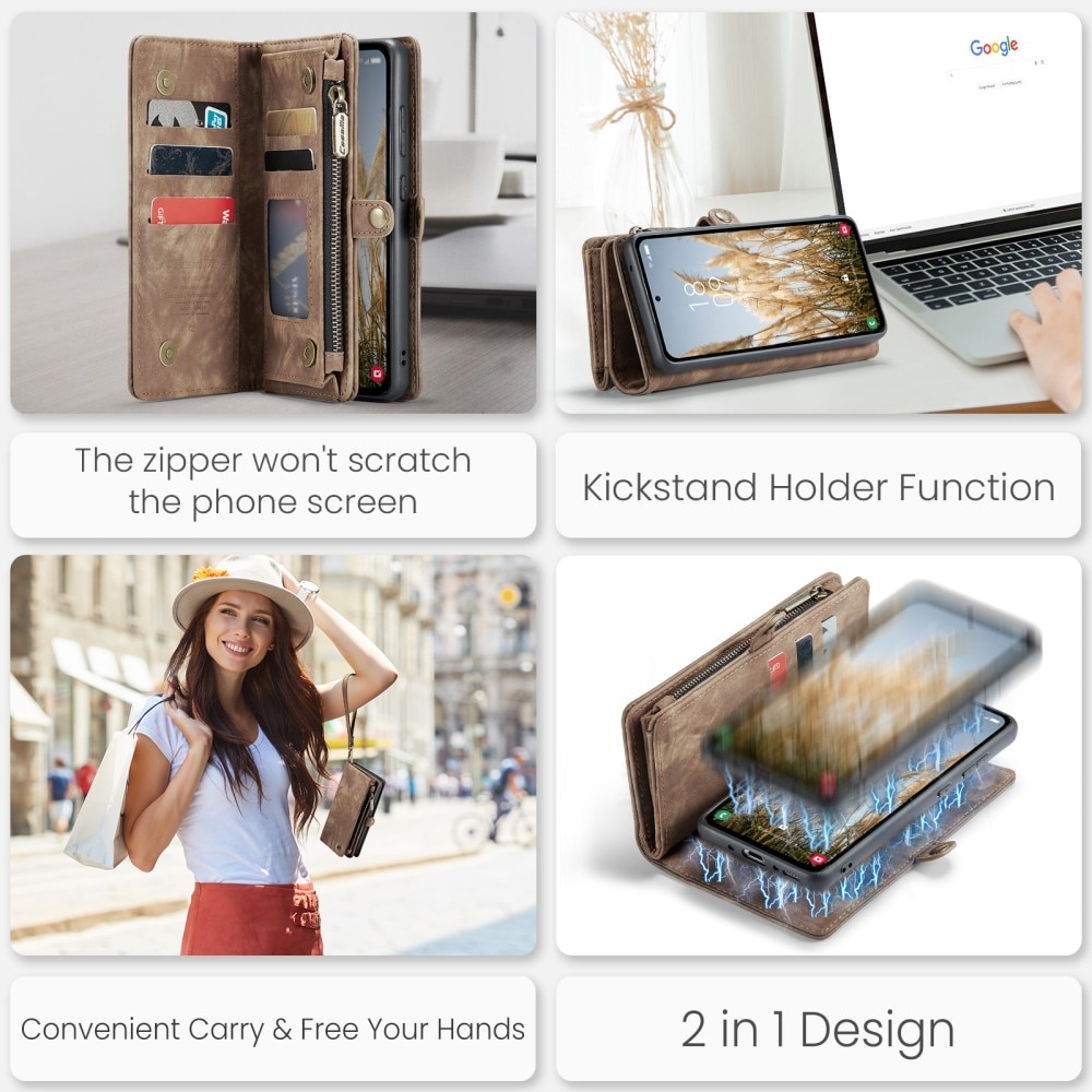 Multi-slot Portemonnaie-Hülle Samsung Galaxy A36 braun
