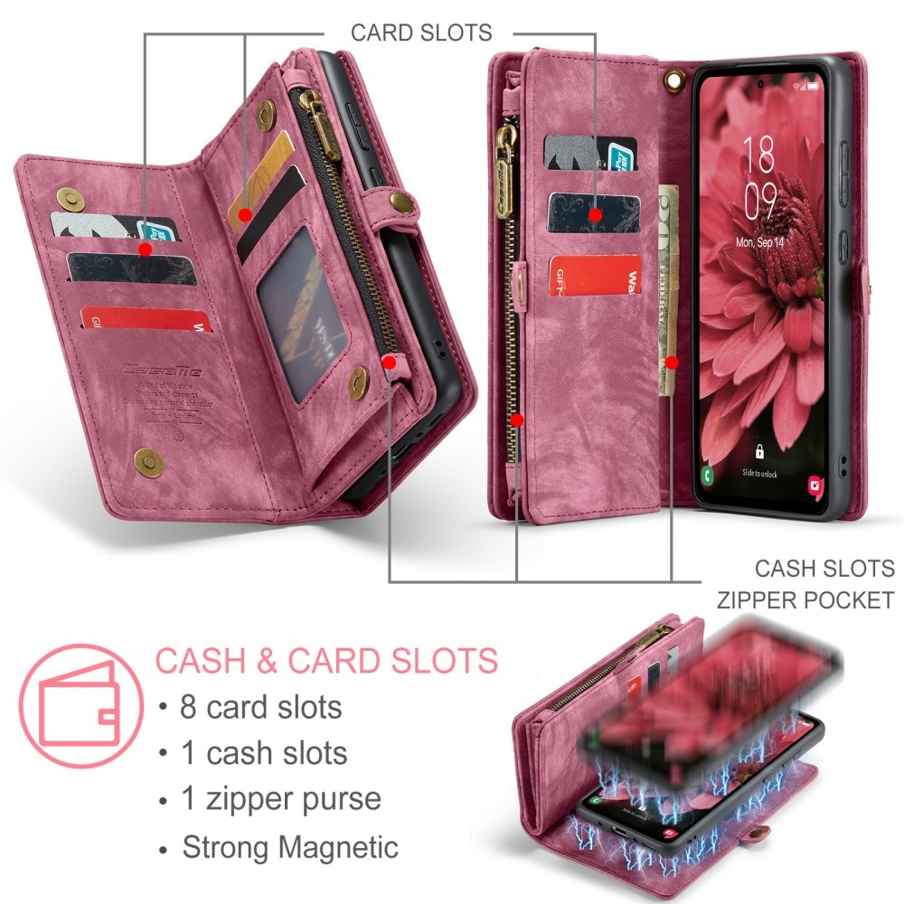 Multi-slot Portemonnaie-Hülle Samsung Galaxy A36 rot