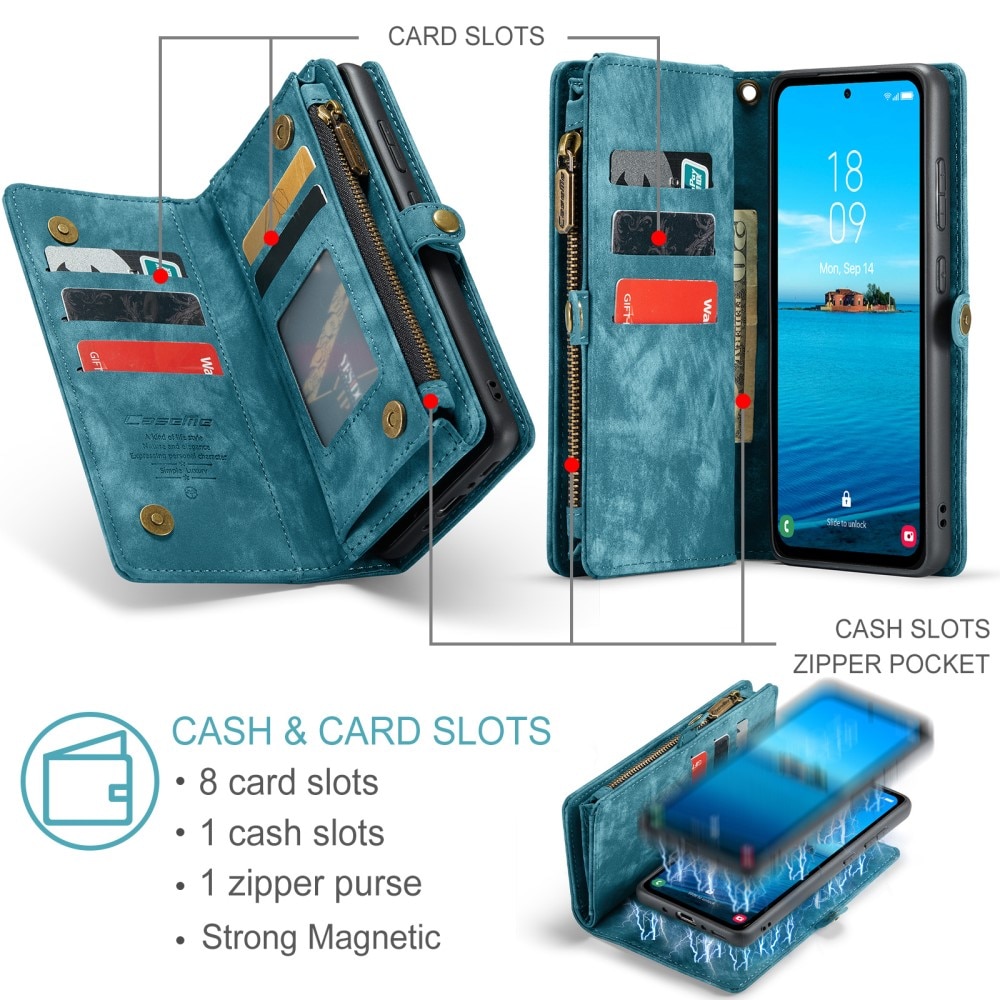 Multi-slot Portemonnaie-Hülle Samsung Galaxy A36 blau