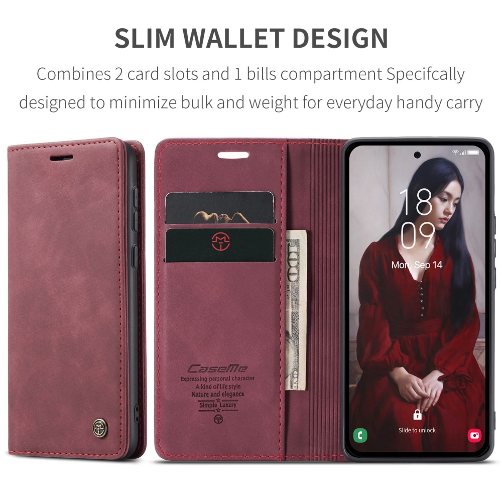 Slim Portemonnaie-Hülle Samsung Galaxy A36 Rot