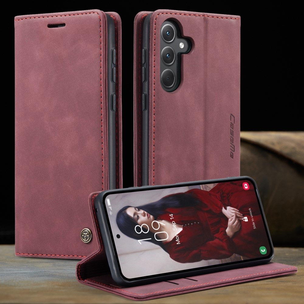 Slim Portemonnaie-Hülle Samsung Galaxy A56 Rot