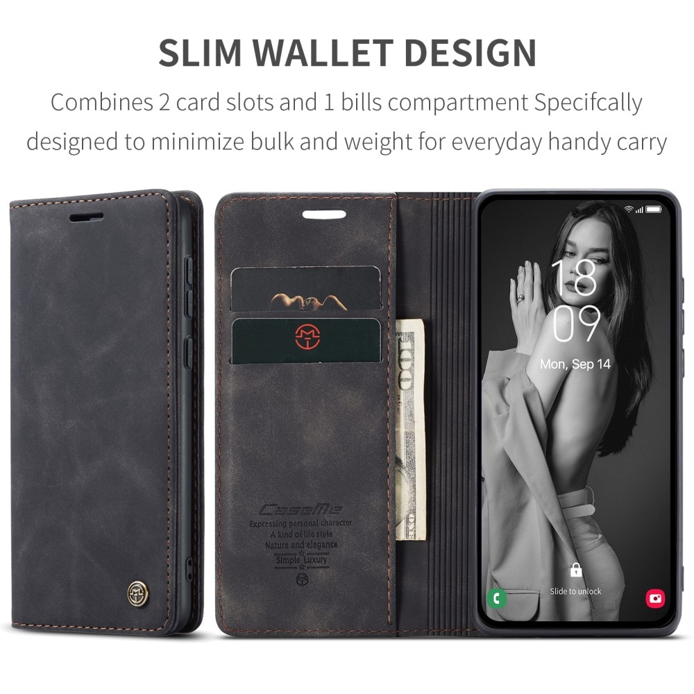 Slim Portemonnaie-Hülle Samsung Galaxy A56 Schwarz