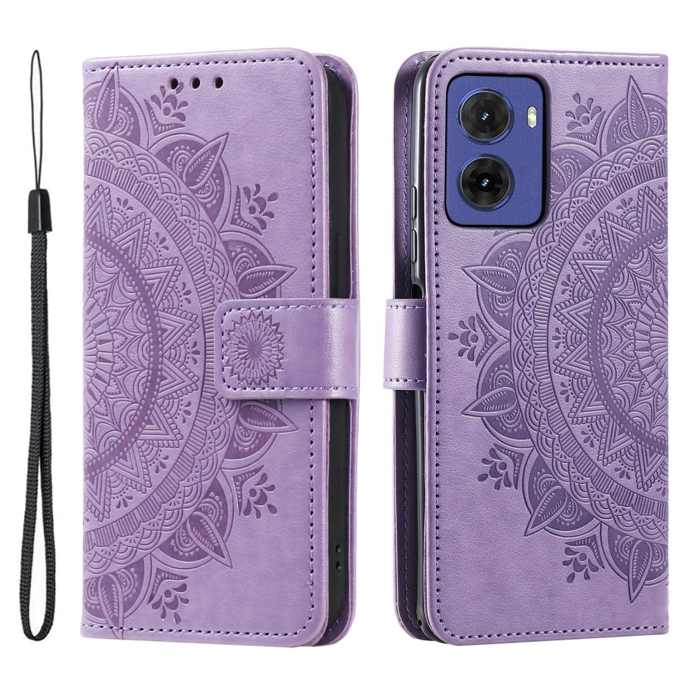 Motorola Moto E15 Handytasche Mandala lila