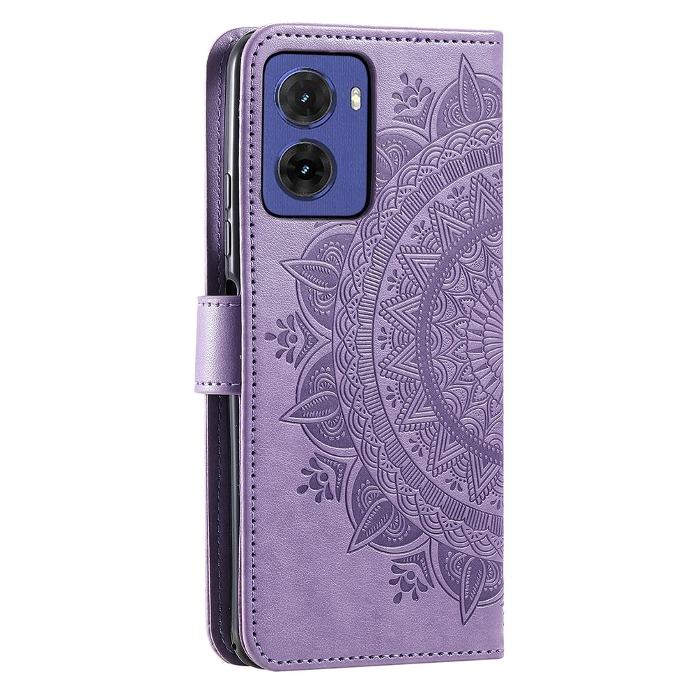 Motorola Moto E15 Handytasche Mandala lila