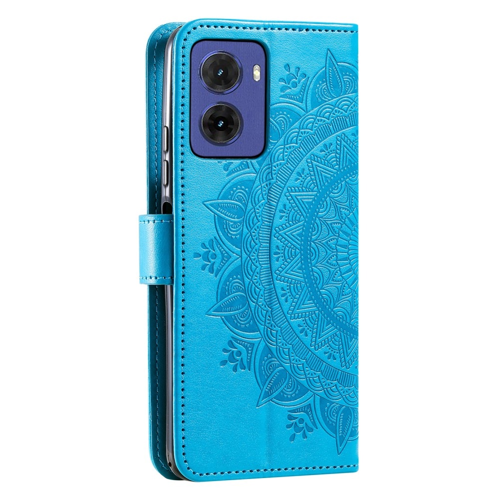 Motorola Moto E15 Handytasche Mandala blau