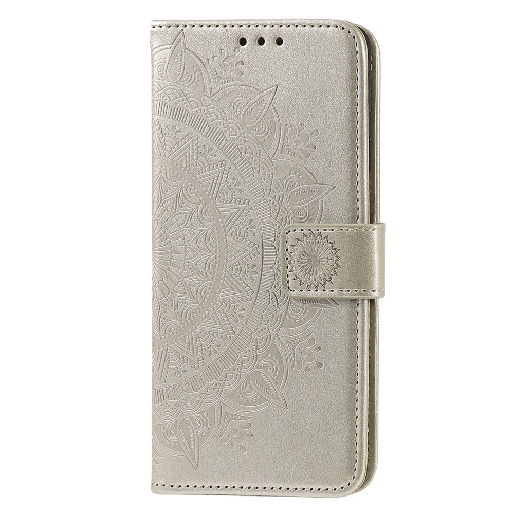 Motorola Moto E15 Handytasche Mandala gold