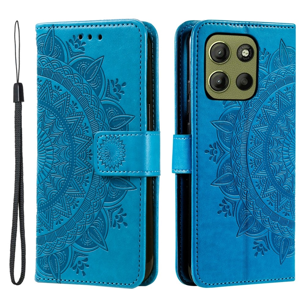 Motorola Moto G15 Power Handytasche Mandala blau