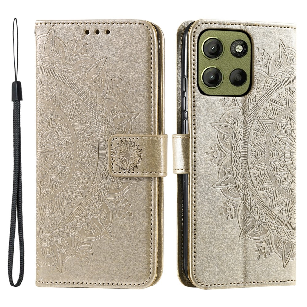 Motorola Moto G15 Power Handytasche Mandala gold