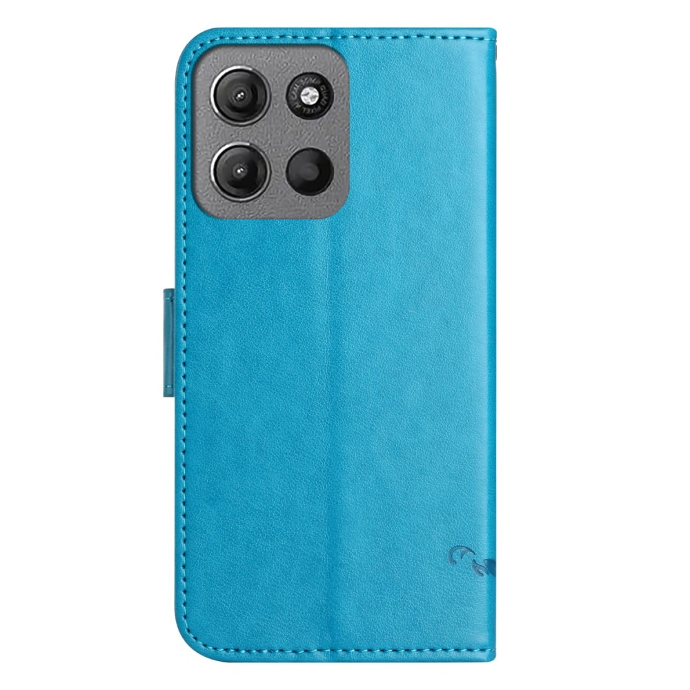 Motorola Moto G15 Power Handyhülle mit Schmetterlingsmuster, blau