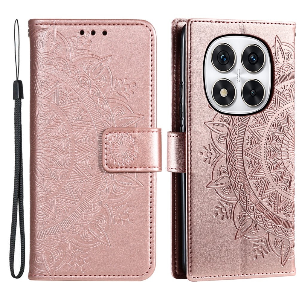 Xiaomi Redmi Note 14 Pro Plus Handytasche Mandala roségold