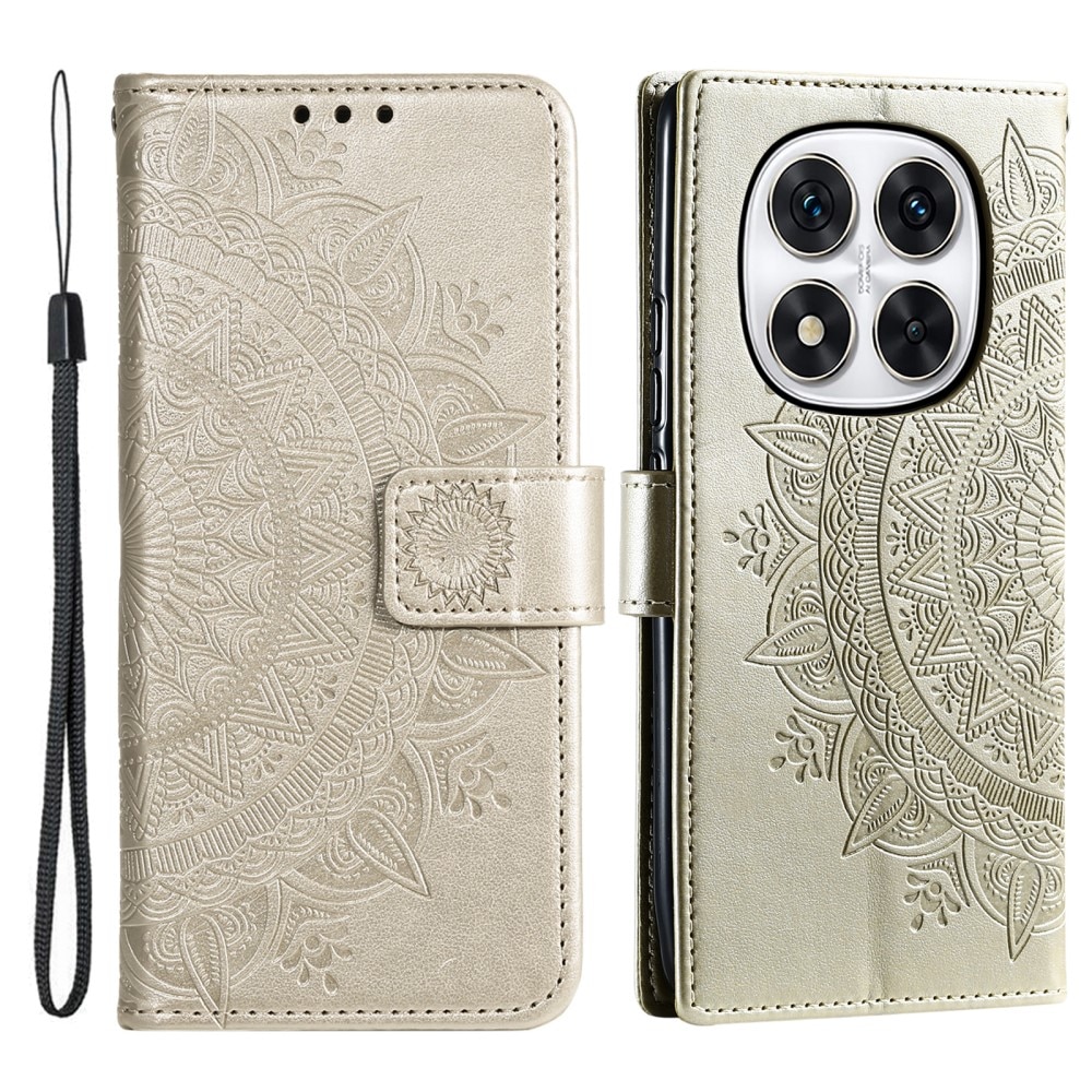 Xiaomi Redmi Note 14 Pro Plus Handytasche Mandala gold