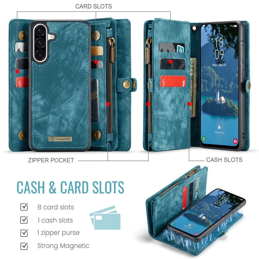 Multi-slot Portemonnaie-Hülle Samsung Galaxy A56 Blau