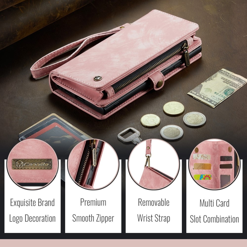 Multi-slot Portemonnaie-Hülle Samsung Galaxy A56 Rosa