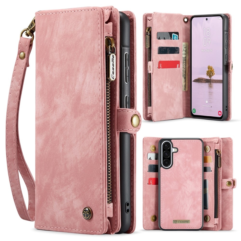 Multi-slot Portemonnaie-Hülle Samsung Galaxy A56 Rosa