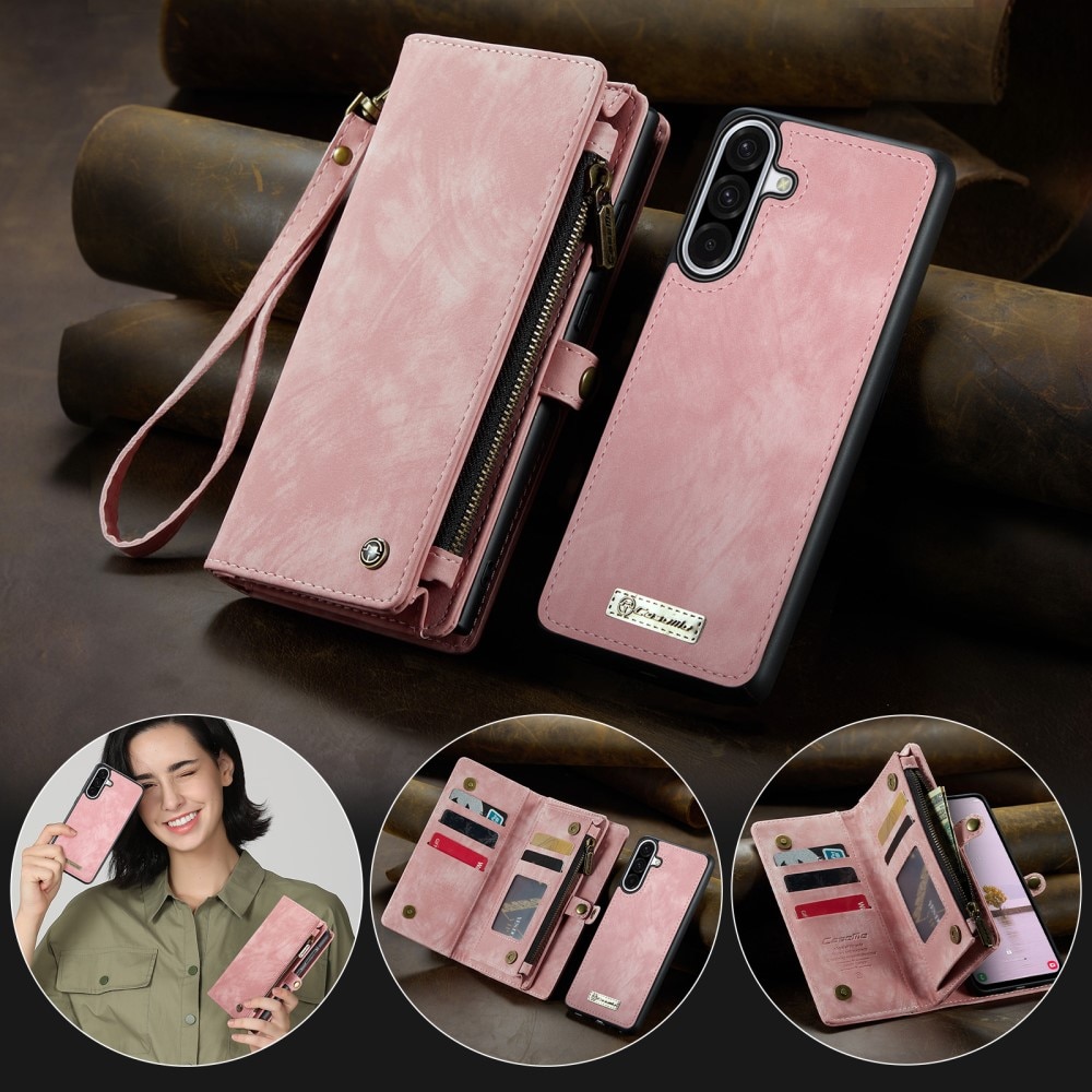 Multi-slot Portemonnaie-Hülle Samsung Galaxy A56 Rosa